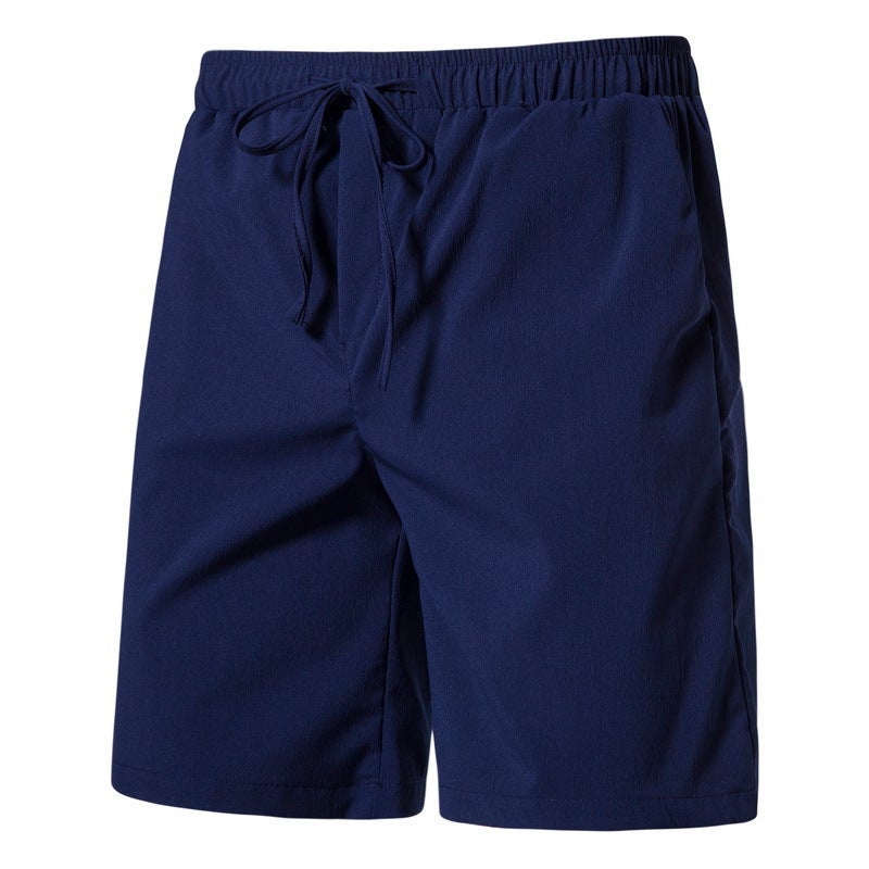 Men'S Casual Cotton And Linen Shorts Japanese Style Solid Color Simple Tether Pants Young Men'S Thin Shorts - Image 1